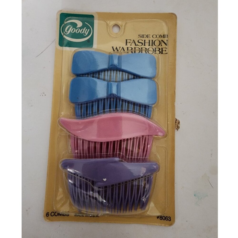 Goody Hair Side Combs Vintage USA Made Pastel 80s Retro New Wave Kidcore Lot NIB